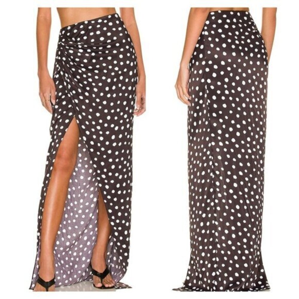 MAJORELLE Fiammetta Maxi Skirt Black & White Dot